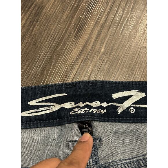 Seven7 Jeans Women 14 Tummy Less‎ High Rise Skinny Leg Stretch Dark Denim Casual - Picture 6 of 10